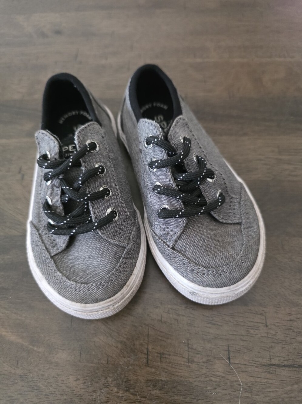 Sperry Kids Gray Canvas Lace-Up Sneakers